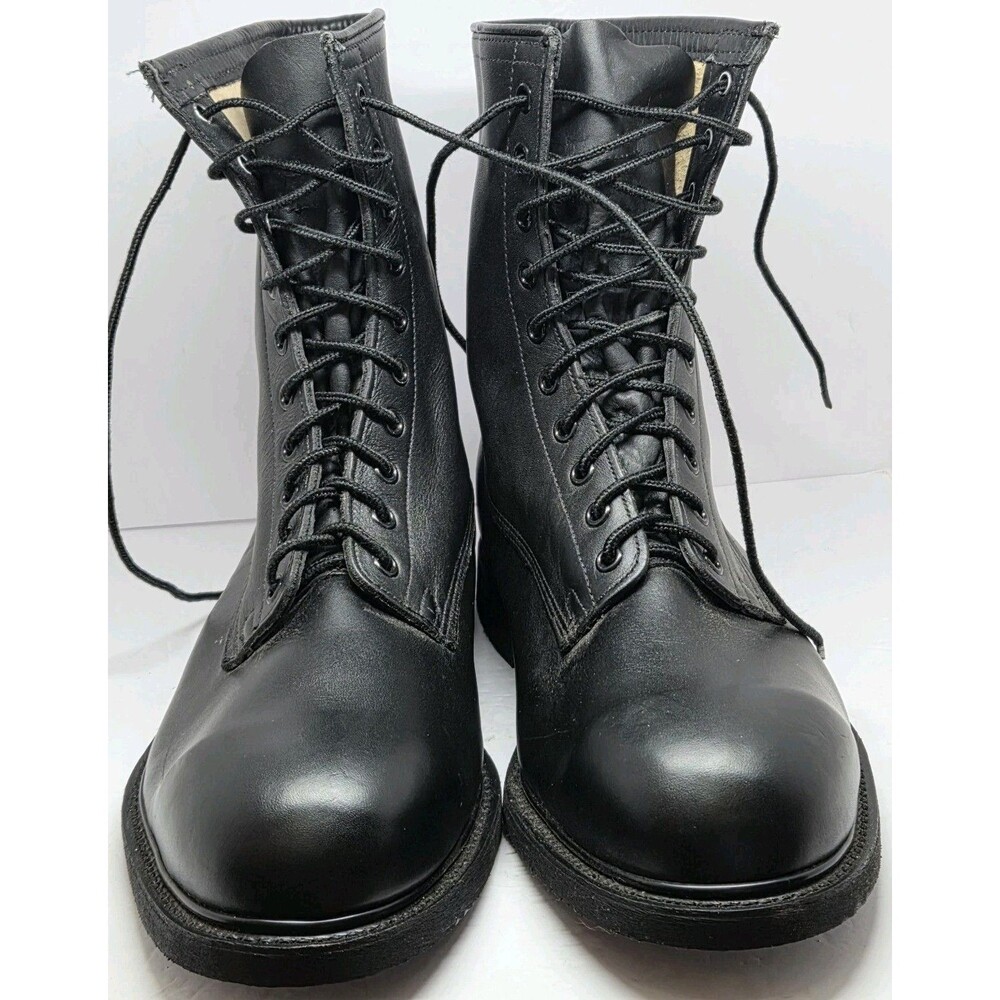 Wolverine World Wide Mens Black Leather Steel Toe Combat Boots 1 l0 W 1994 Vtg